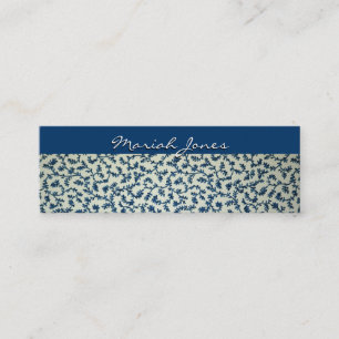 Blue and White Floral Skinny Profile Business Card
