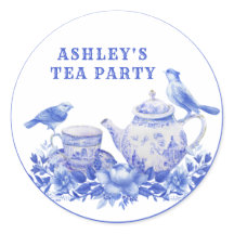 Blue and White Floral Tea Pot with Birds Classic