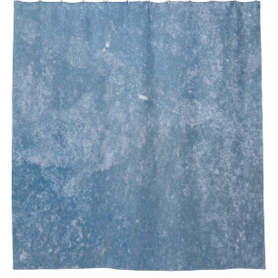 Blue and white floral textile shower curtain
