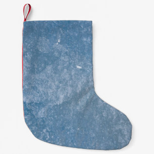 Blue and white floral textile small christmas stocking