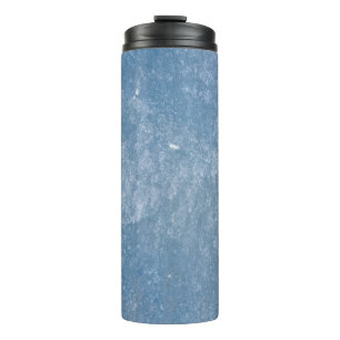 Blue and white floral textile thermal tumbler