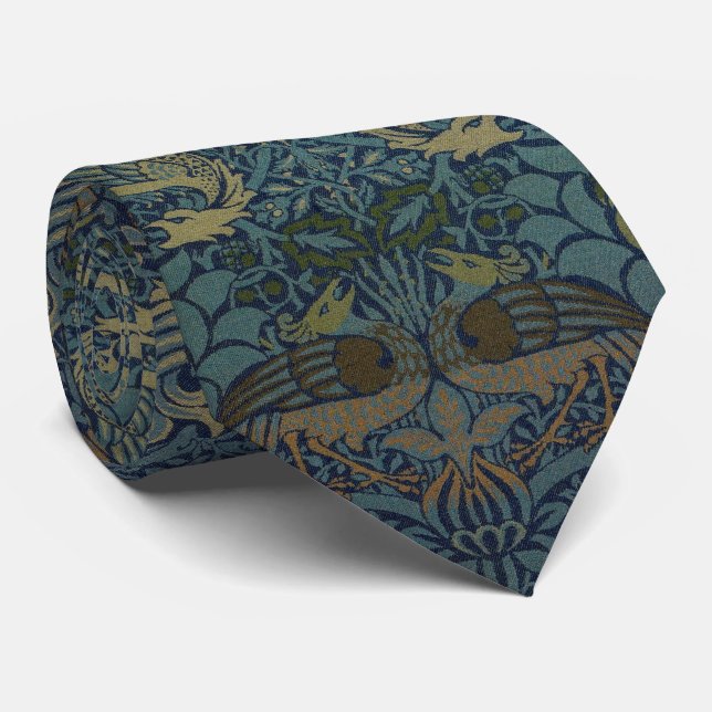 Blue and White Floral William Morris Medway Tie (Rolled)