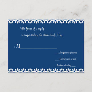 Blue and white flower RSVP Cards