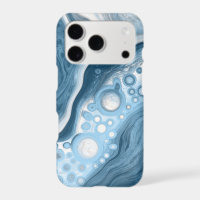 Blue and White Fluid Art