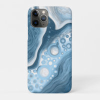 Blue and White Fluid Art