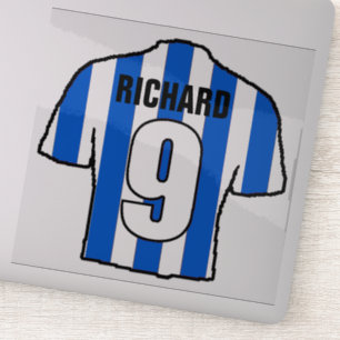 Blue and White Football Shirt to Personalise.