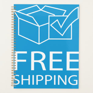 Blue and White Free Shipping Icon Planner