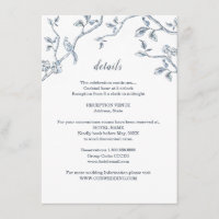 Blue and white French Toile Wedding details 