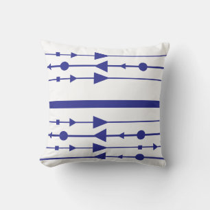 Blue and White Fun Stripe Cushion