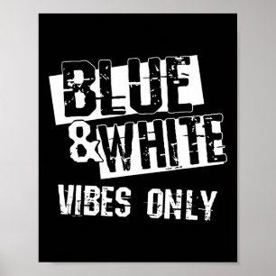 Blue And White Game Day Group Shirt For High Schoo Poster