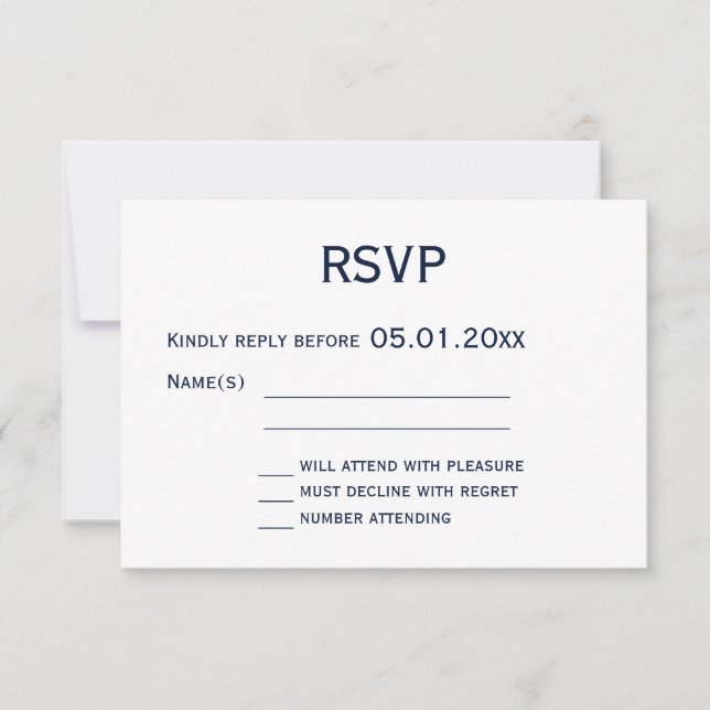 Blue And White Gay Wedding RSVP Cards (Front)