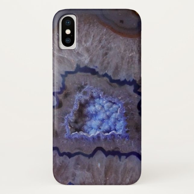 Blue and White Geode Mineral Stones Cell Case (Back)