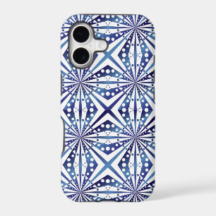 Blue and White Geometric Pattern
