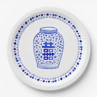 Blue and White Ginger Jar Collection Paper Plate