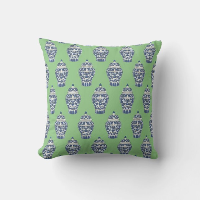 Blue and White Ginger Jar Cushion (Front)