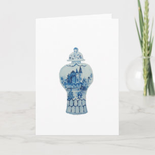 Blue and White Ginger Jar Holiday Card
