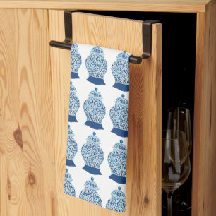Blue and White Ginger Jars Tea Towel
