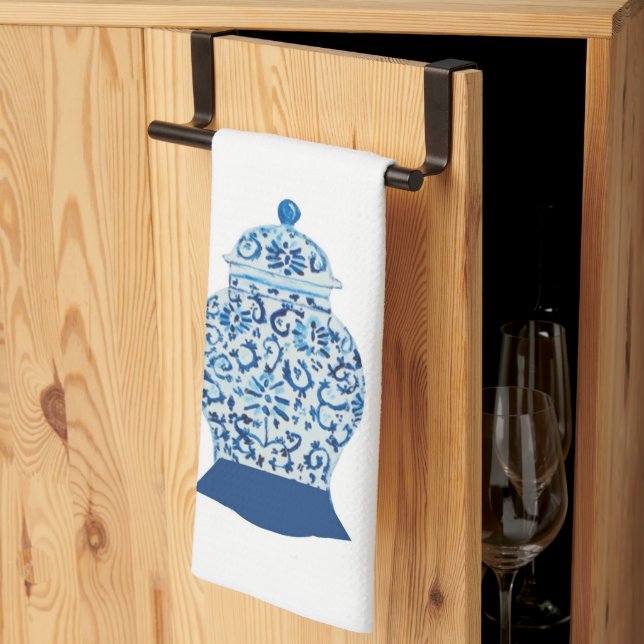 Blue and White Ginger Jars Tea Towel (Thirds Fold)
