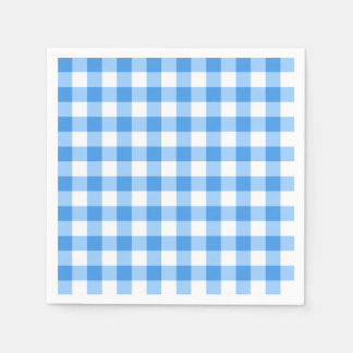 Blue And White Gingham Check Pattern Napkin