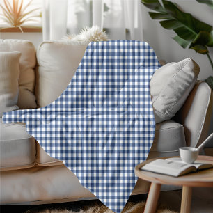Blue and White Gingham Chequered Cosy Style Fleece Blanket