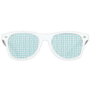 Blue and White Gingham Design Retro Sunglasses