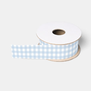 Blue and White Gingham Grosgrain Ribbon