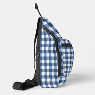 Blue and White Gingham Sling Bag