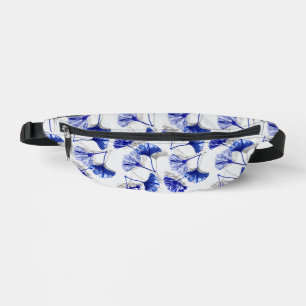 Blue and white gingko leaf bum bags