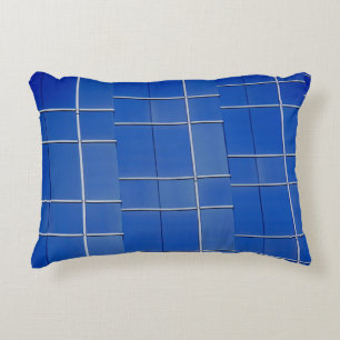 Blue and white glass windows decorative cushion