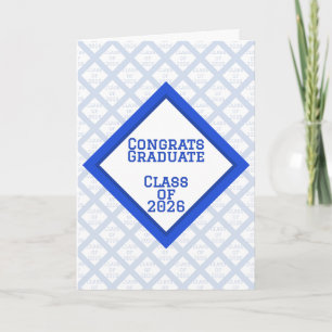 Blue and White Graduation Card   2026