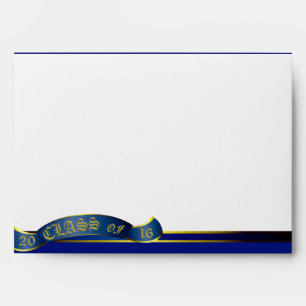 Blue and White Graduation Custom Envelope