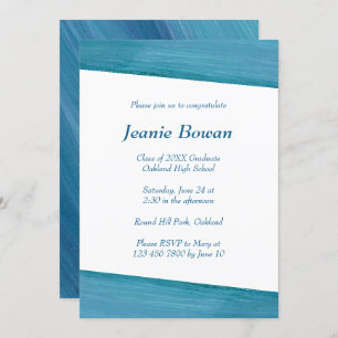 Blue and White Graduation Party Invitation
