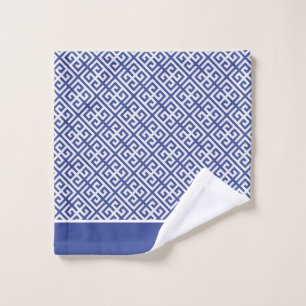 Blue and White Greek Key Bath Towel Set