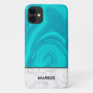 Blue And White -Grey Marble iPhone 11 Case