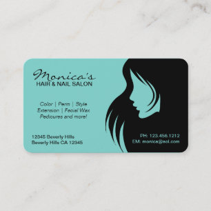 Blue and White Hair Salon with Appointment Date Card