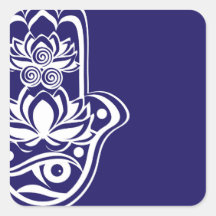 Blue and White Hamsa