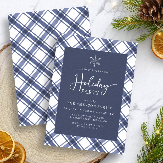 Blue and White Holiday Party Invitation (Blue and White Holiday Party Invitation
)
