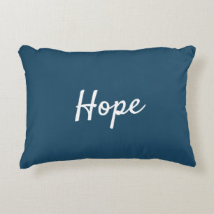 Blue and White Hope Affirmation Decorative Cushion