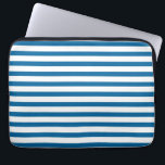 Blue and White Horizontal Stripe Laptop Sleeve<br><div class="desc">Bright blue and white horizontal stripe products for the home, office, and personal use including binders, postage, mousepads, notebooks, dry erase boards, watches, wallets, jewellery, compact mirrors, cosmetic bags, key chains, mugs, and lots of different cases, sleeves, and skins for your electronic devices. These colourful blue and white stripe items...</div>