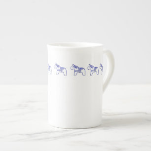 Blue and White Horse Boone China Mug