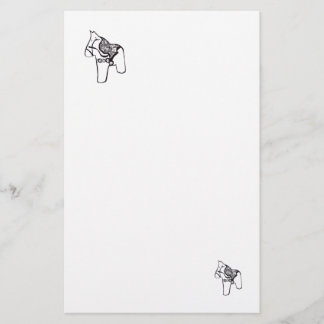 Blue and White Horse Stationery