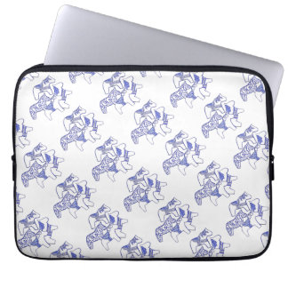 Blue and white horses Laptop sleeve