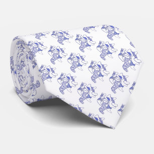 Blue and White Horses Tie