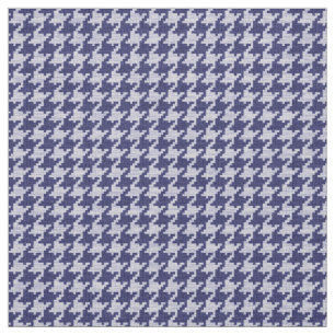 Blue and White Houndstooth Geometric Pattern Fabric