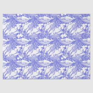 Blue And White Humpback Whale Tissue Paper