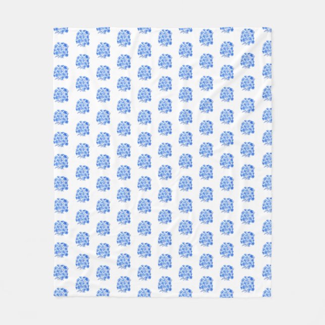 Blue and white hydrangea pattern Blanket (Front)