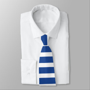 Blue and White I Rugby Stripe Tie