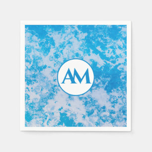 Blue and white ice planet surface name napkin