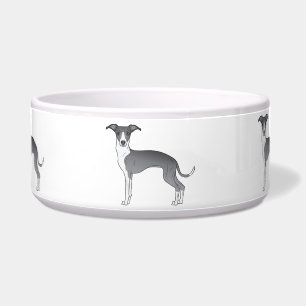 Blue And White Italian Greyhound Cartoon Dogs