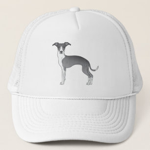 Blue And White Italian Greyhound Cute Cartoon Dog Trucker Hat